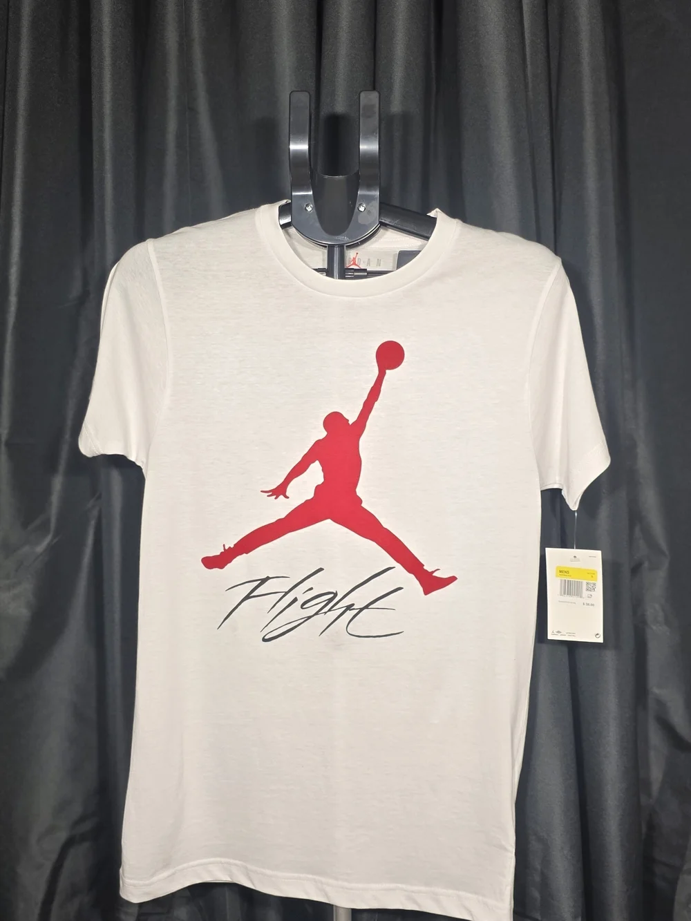 Jordan White Short Sleeve Tee with Red Jumpman Graphic